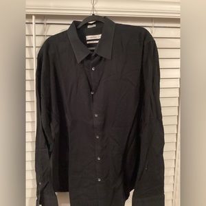 MENS SLIM FIT CALVIN KLEIN BLACK DRESS SHIRT XXL